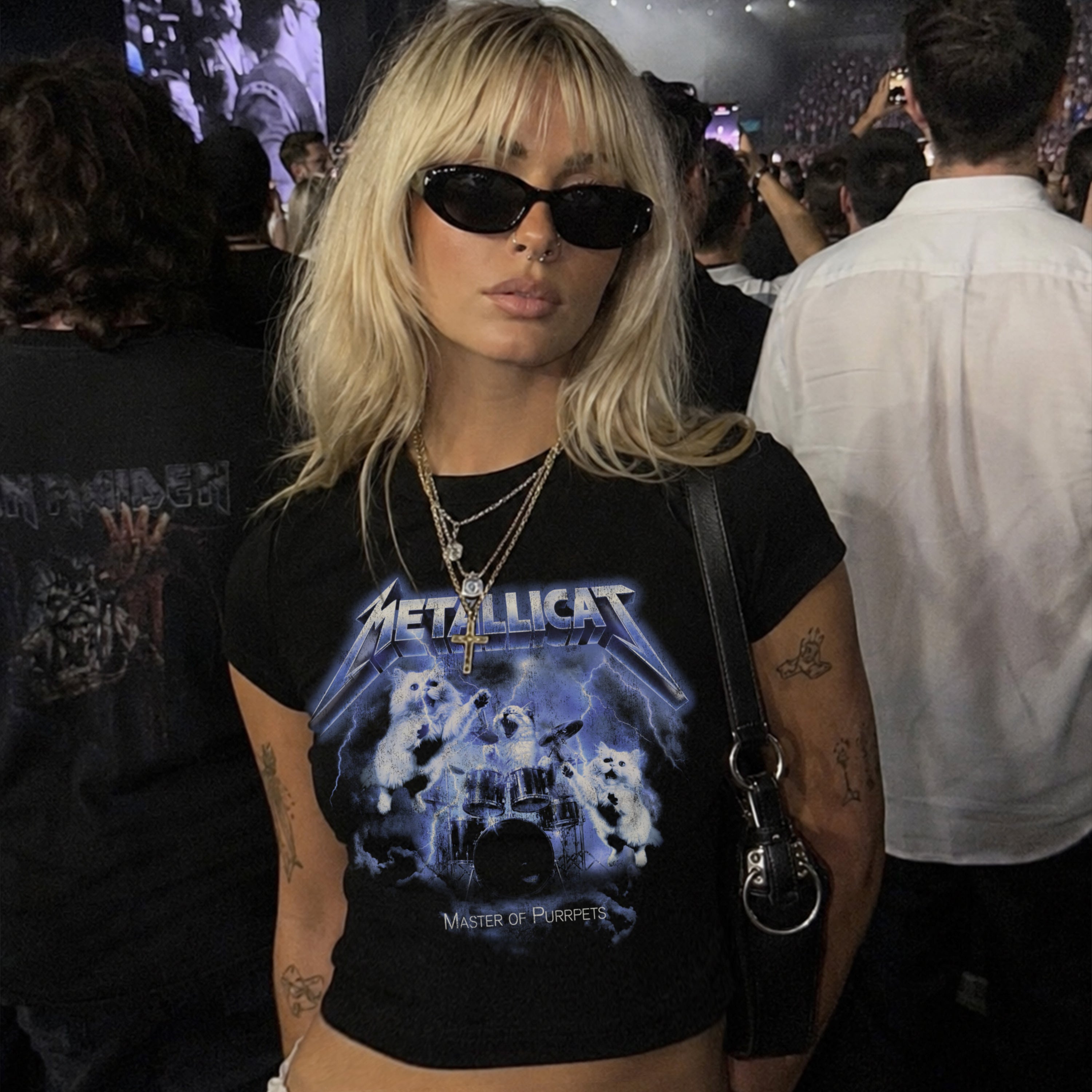 Metallicat Cropped Baby T-shirt