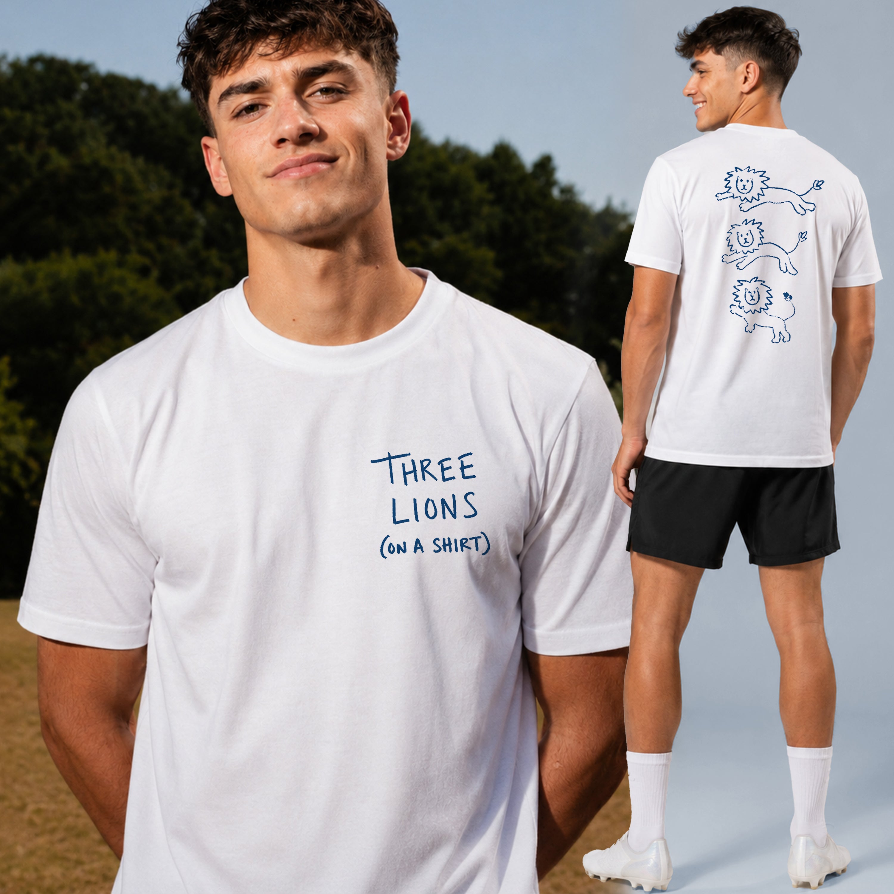 Three Lions On a shirt Graphic T-shirt
