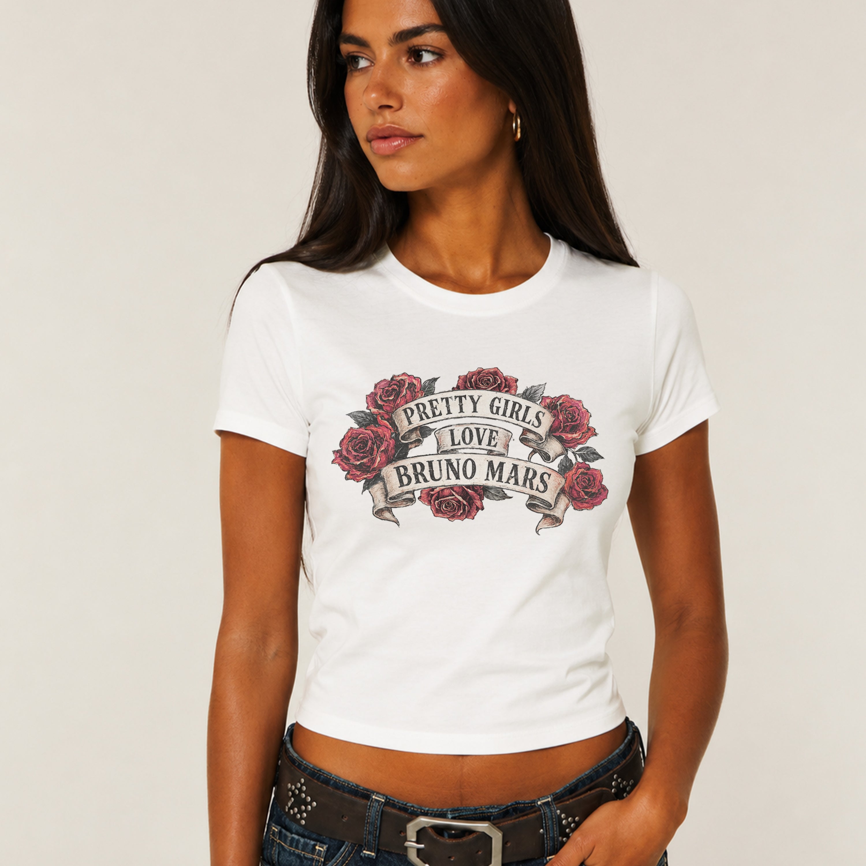 Pretty Girls Love Bruno Cropped Baby T-shirt