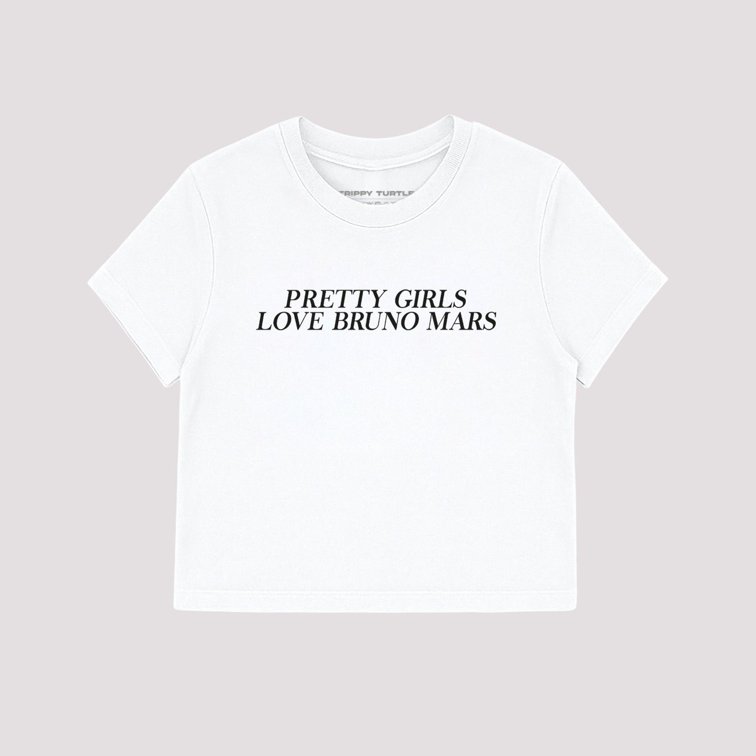 Pretty Girls Love Bruno Slogan Cropped Baby T-shirt