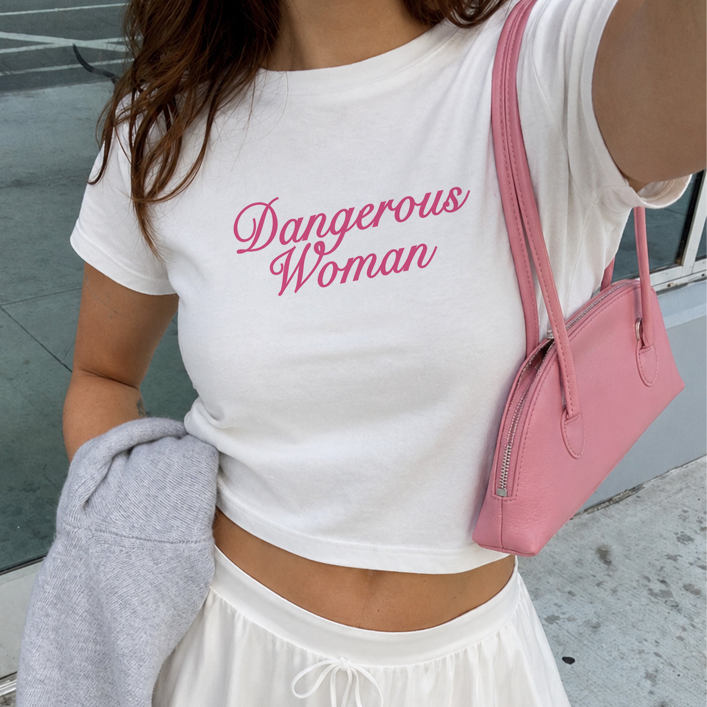 Dangerous Woman, Ariana Grande Inspired Cropped Fitted T-shirt