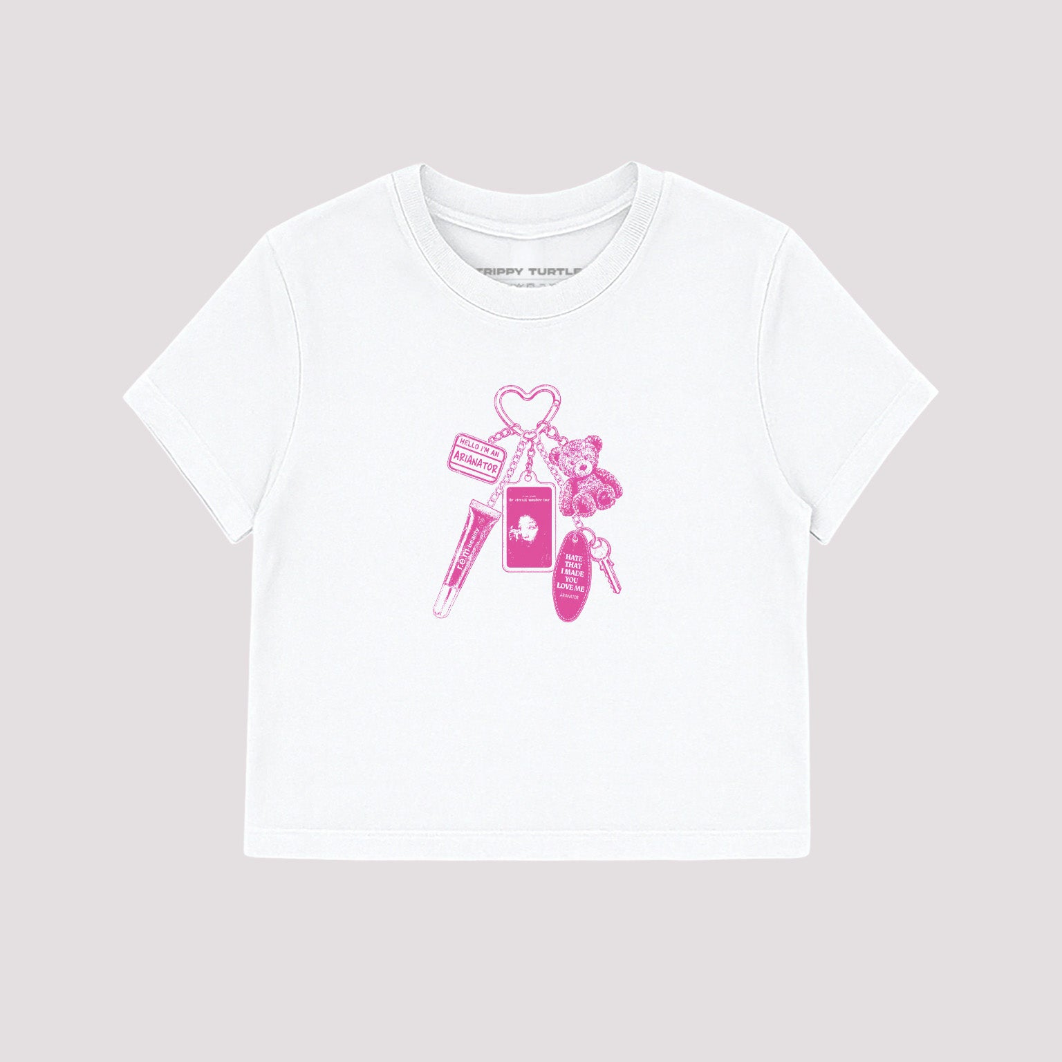 Ariana Grande Keychain Inspired Cropped Fitted T-shirt