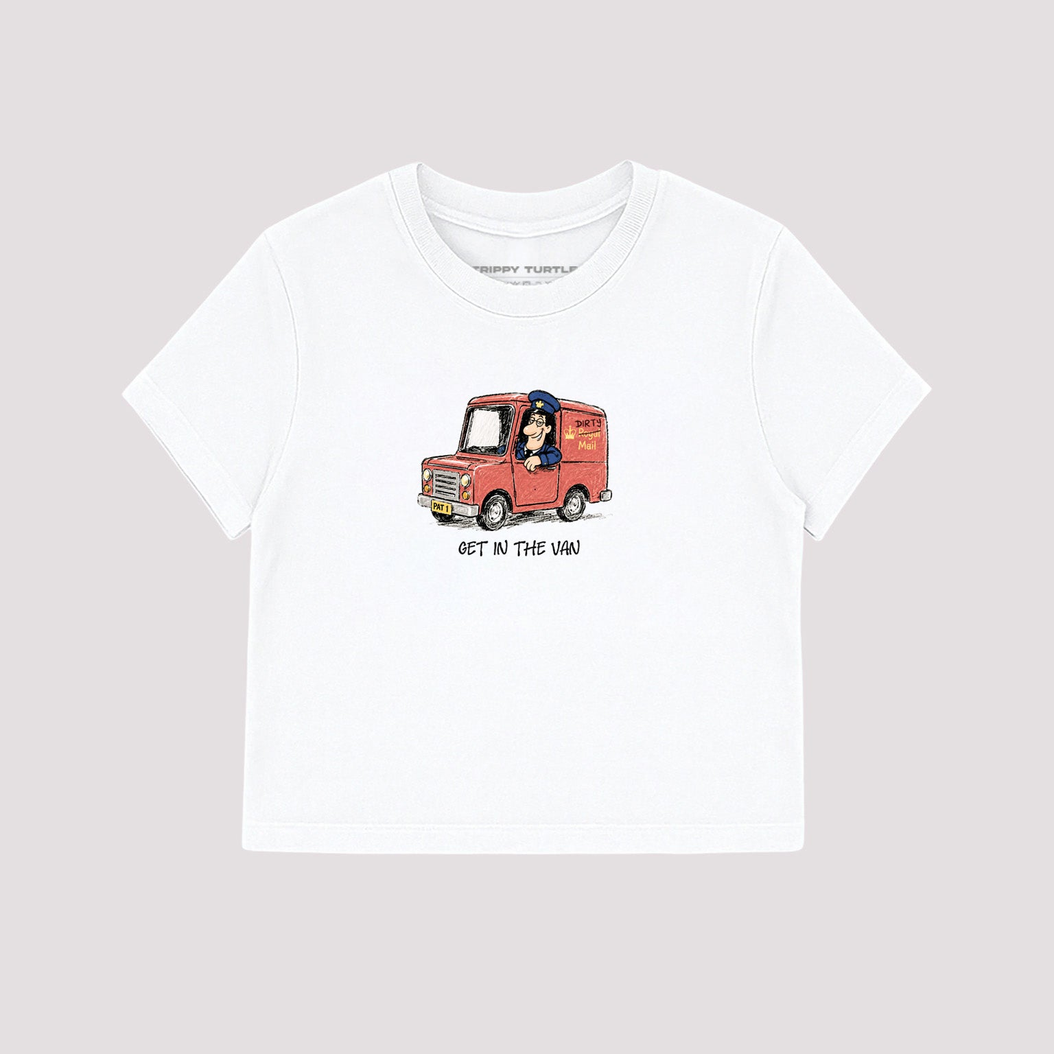 Get In The Van Parody Slogan Cropped Baby T-shirt