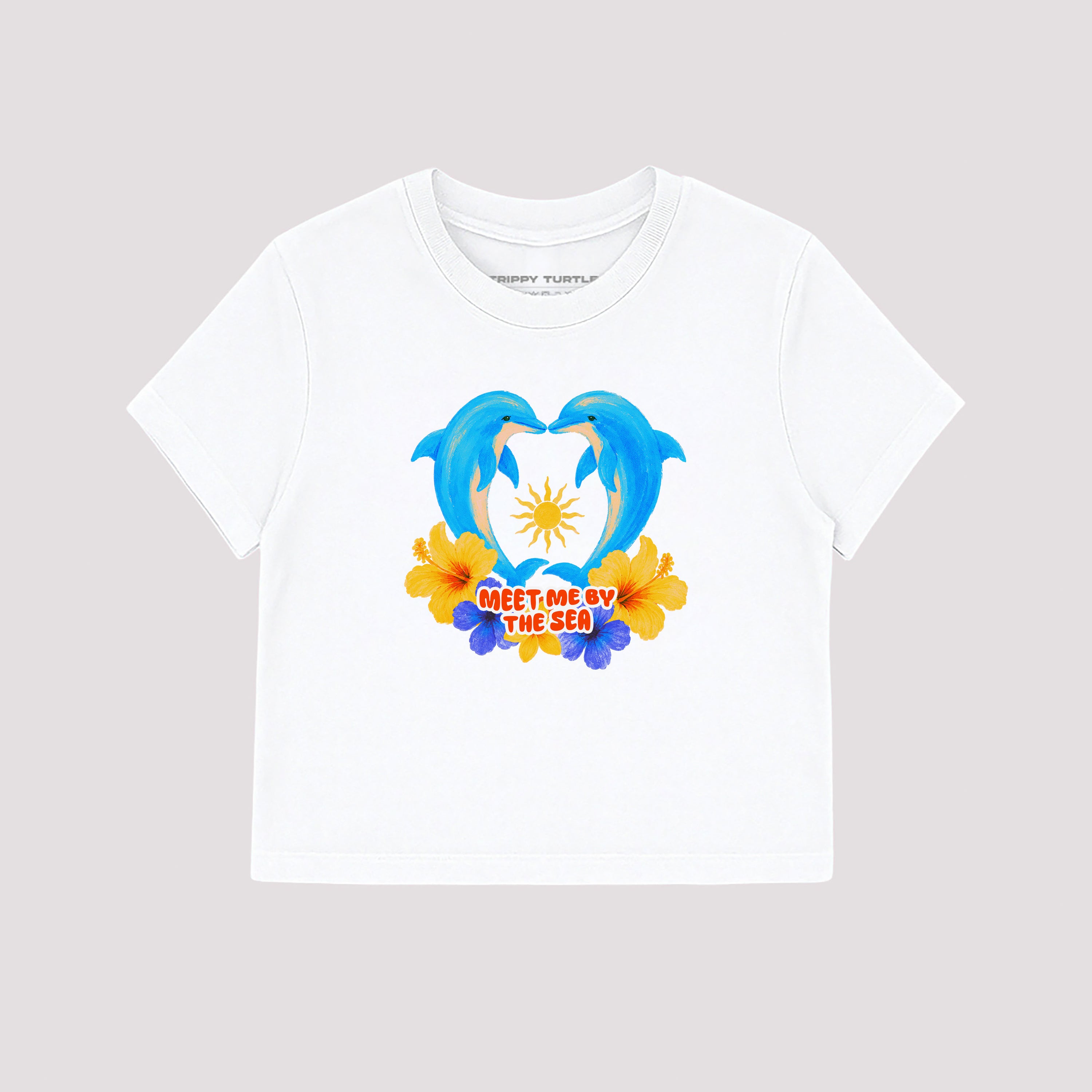 Dolphin Graphic Cropped Baby T-shirt