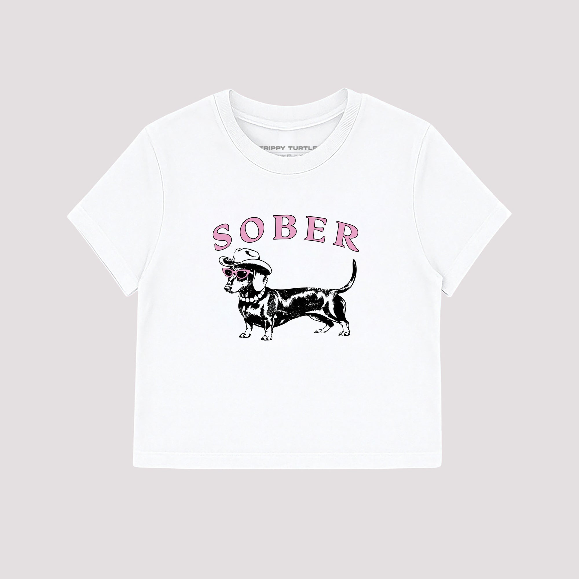 Sober Dog Graphic Cropped Fitted T-shirt