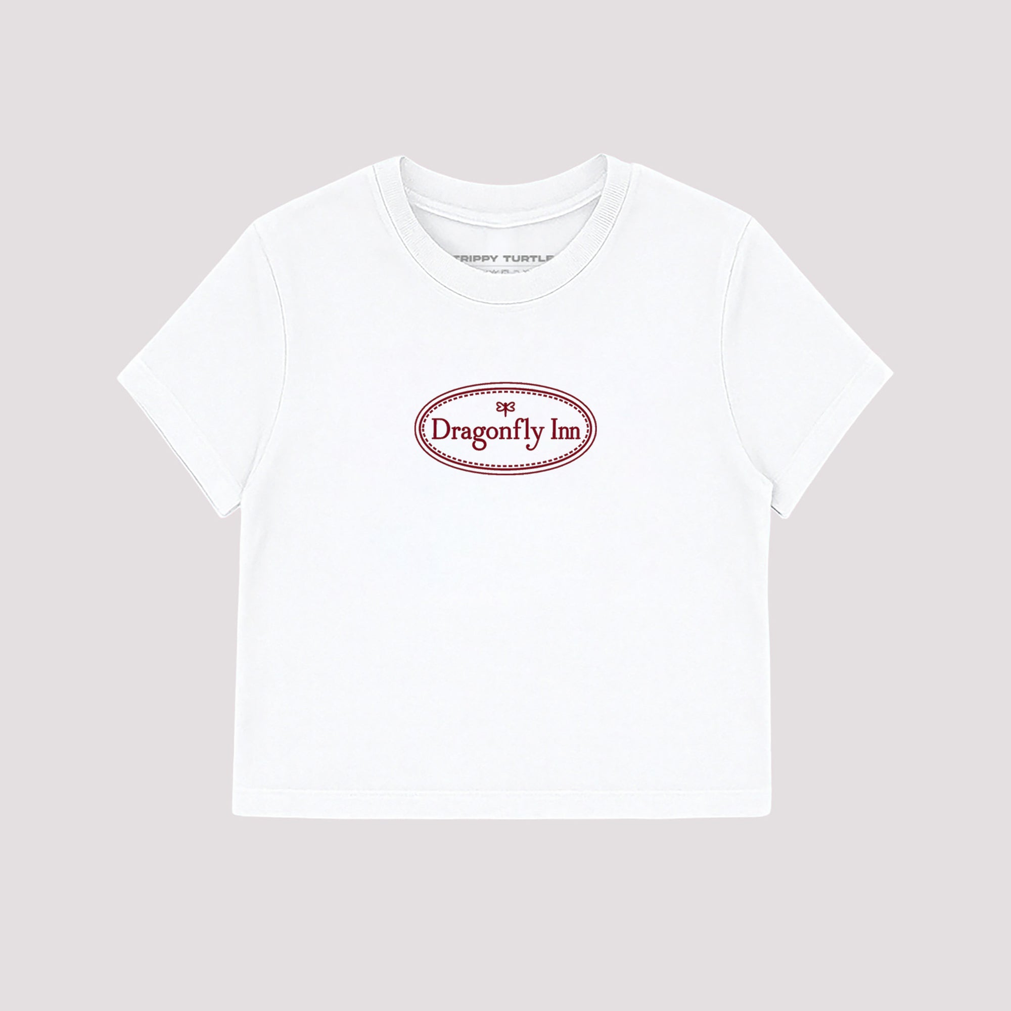 Dragonfly Inn Graphic Cropped Fitted T-shirt