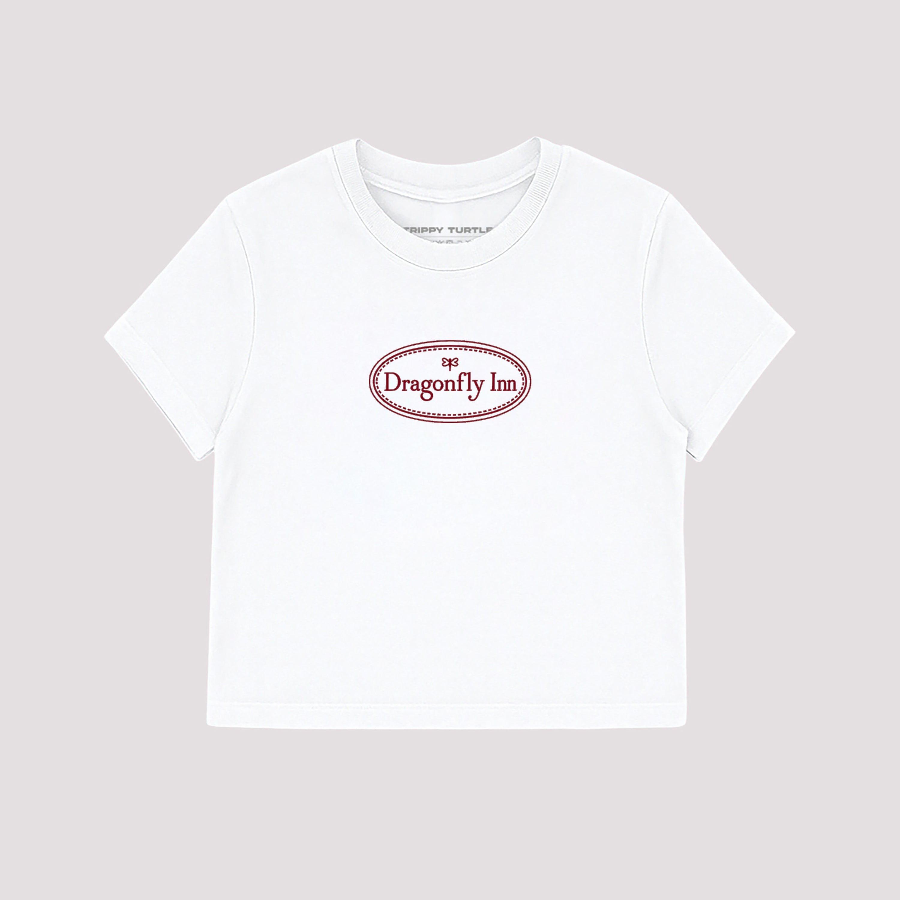 Dragonfly Inn Graphic Cropped Fitted T-shirt