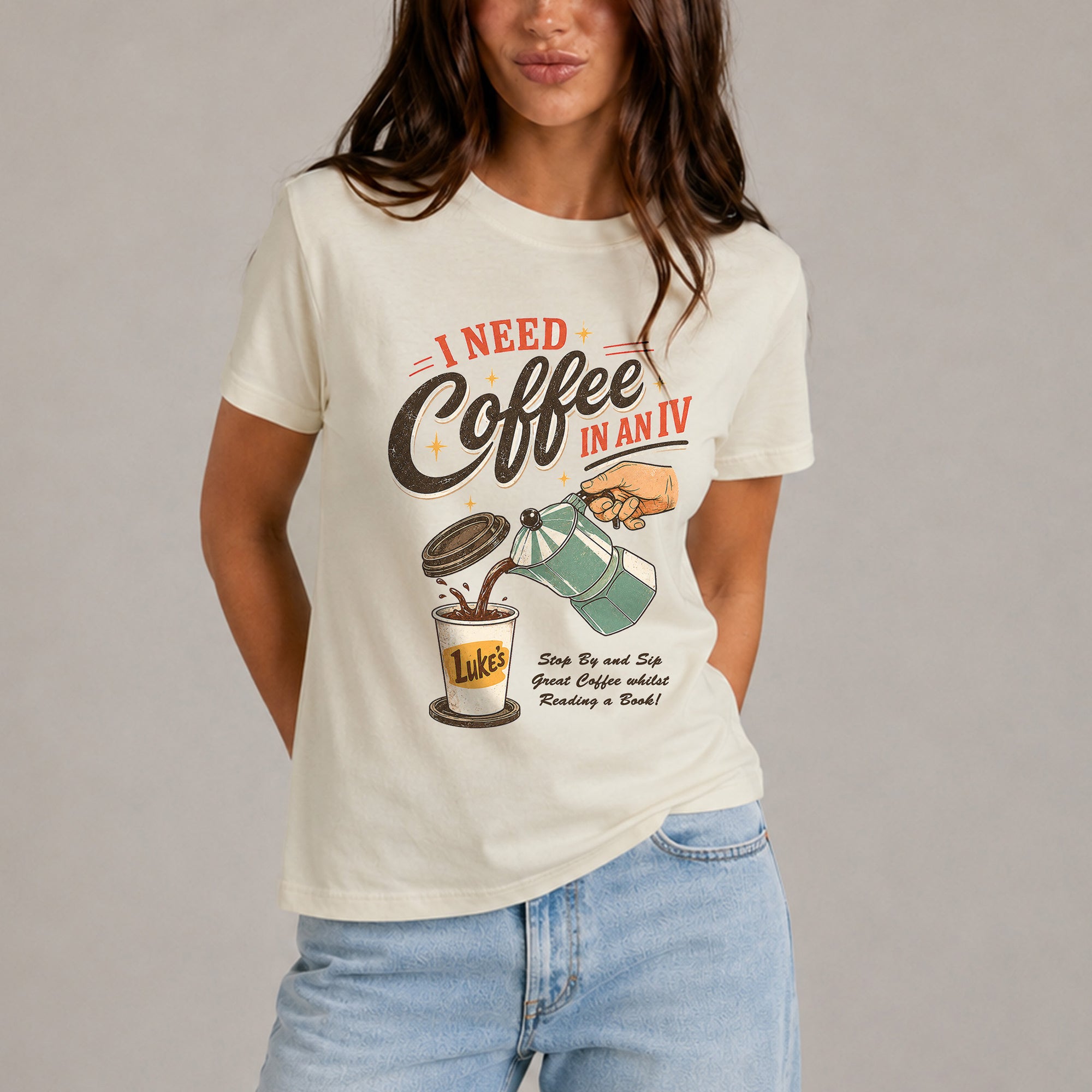 I Need Coffee In A IV Graphic T-Shirt