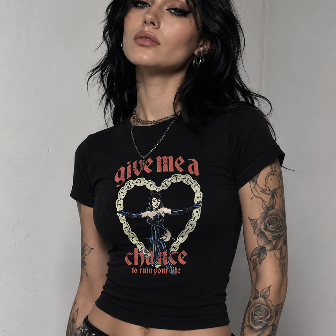 Give Me A Chance Cropped Fitted T-shirt