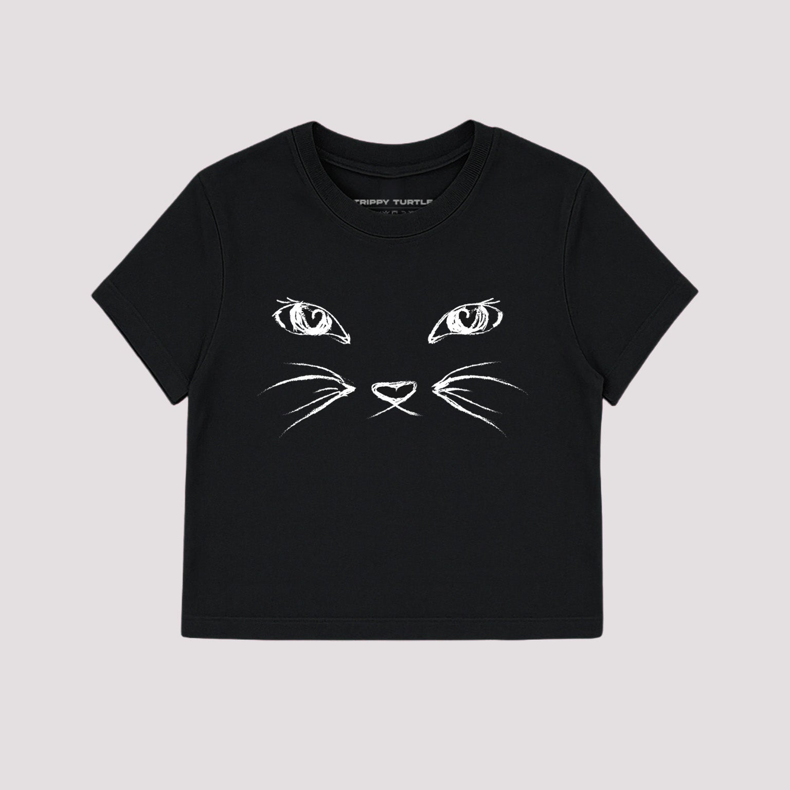 Cat Halloween Cropped Fitted T-shirt