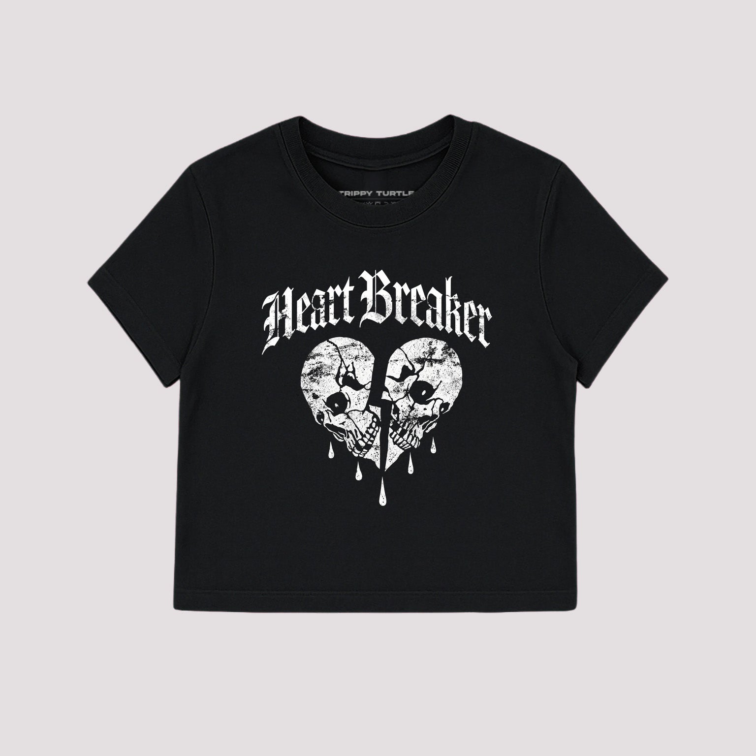 Heart Breaker Halloween Cropped Fitted T-shirt