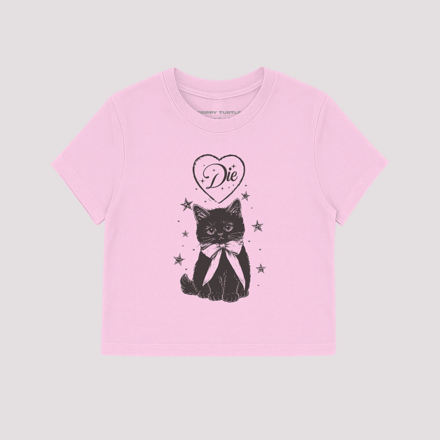 Cat Slogan Halloween Cropped Fitted T-shirt