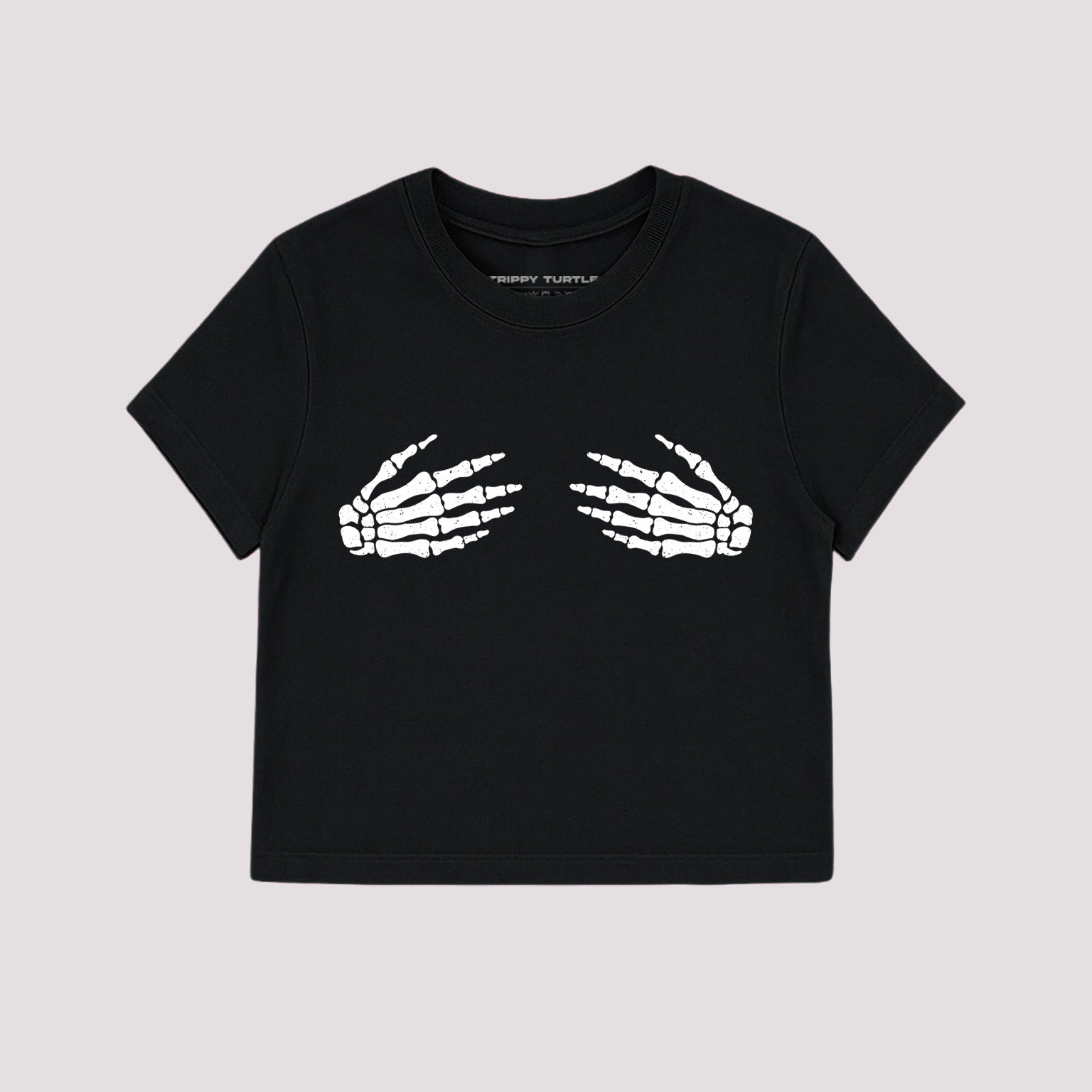 Skeleton Halloween Cropped Fitted T-shirt