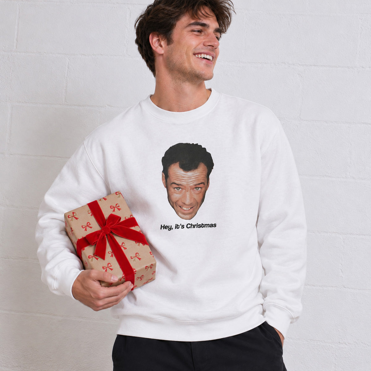 Bruce Willis Parody Christmas Sweatshirt