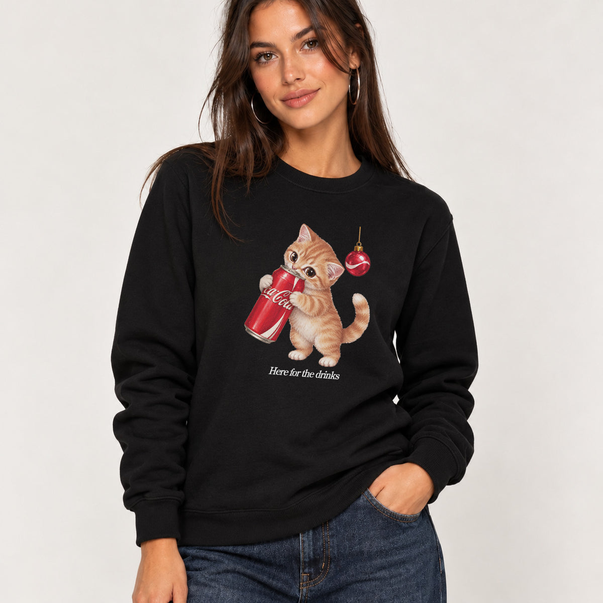 Christmas Cat Graphic Sweatshirt
