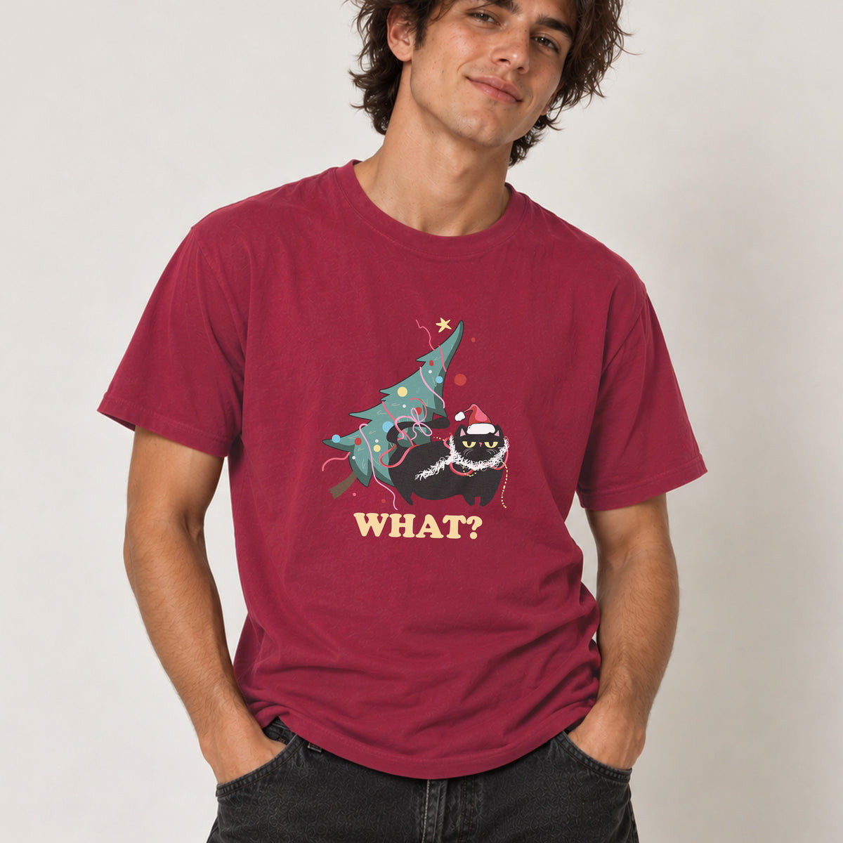 Christmas Cat Graphic T-Shirt