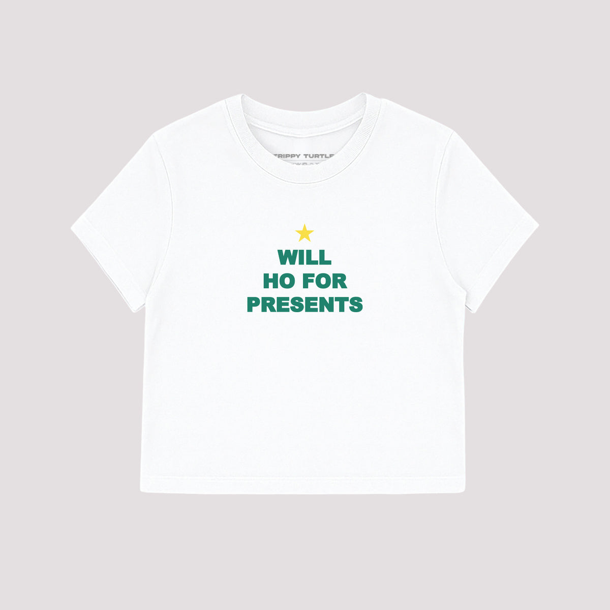 Christmas Slogan Cropped Fitted T-shirt