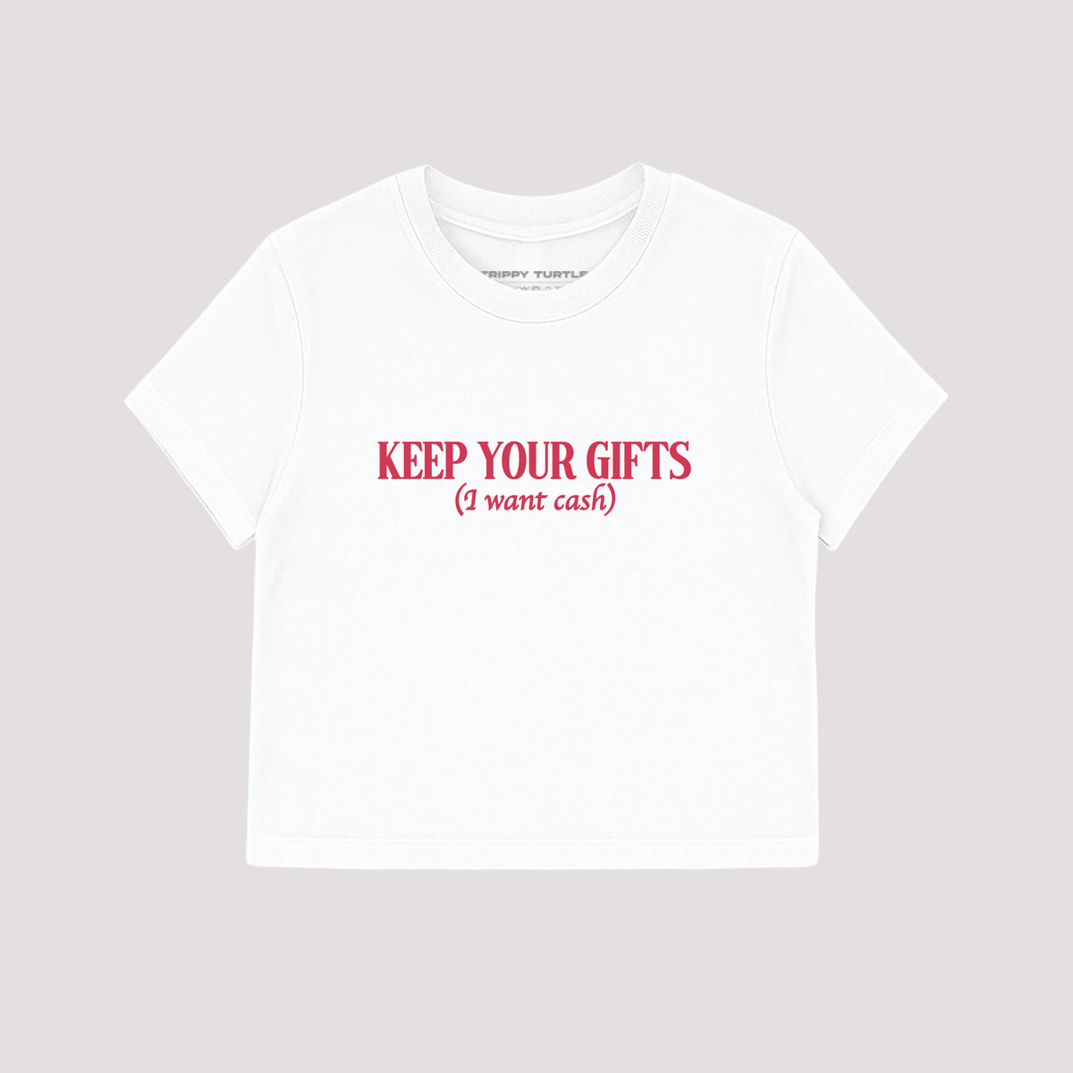 Christmas Slogan Cropped Fitted T-shirt