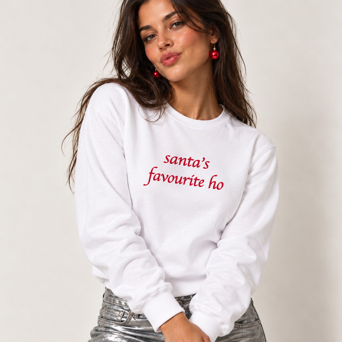 Santa's Favourite Christmas Slogan Sweatshirt